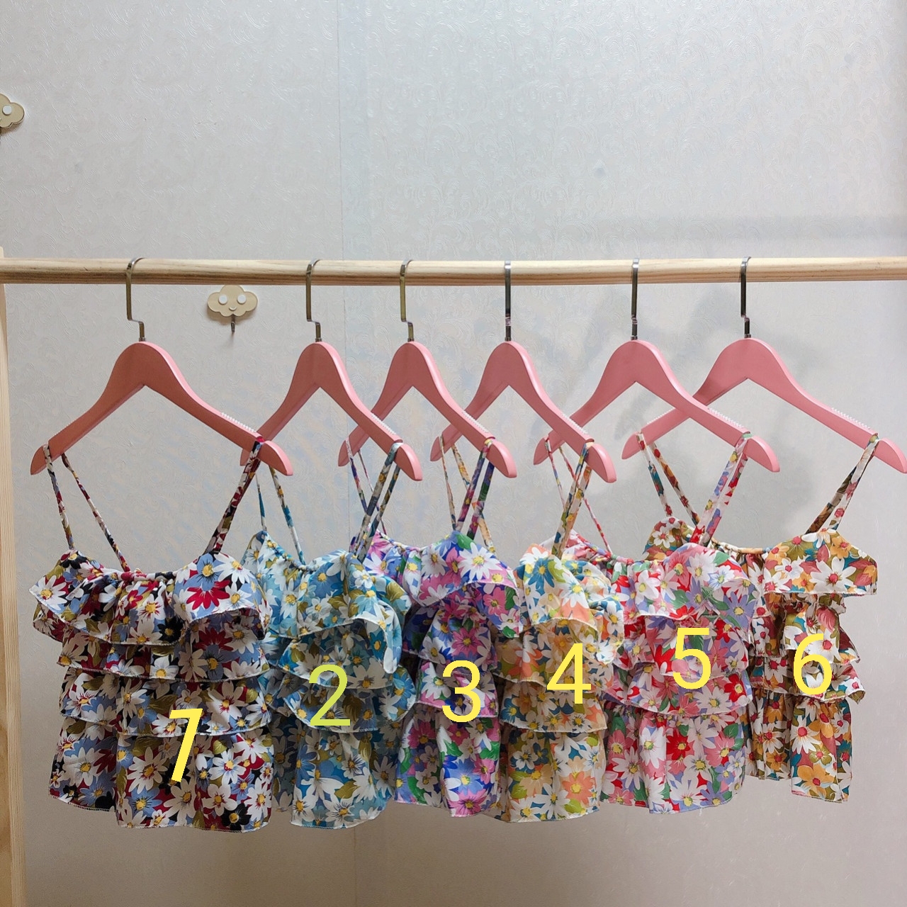 ÁO 2 DÂY HOA 4 TẦNG ( ẢNH THẬT ),Áo hai dây voan hoa 4 tầng bèo,LY STORE