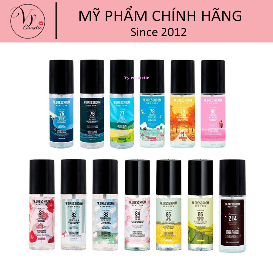 Nước hoa xịt thơm w.dressroom diệt khuẩn, xịt thơm quần áo ❤️nước hoa hàn quốc❤️