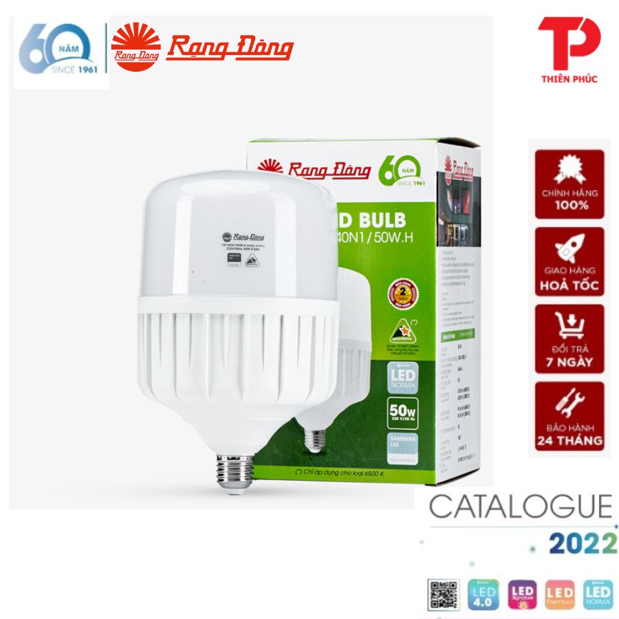 Bóng đèn led bulb trụ led 50w - model: led tr140nđ.50w.h rạng đông