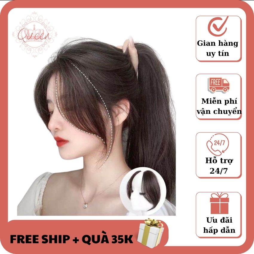 QUEEN Mái bay tóc giả - Mái layer 1 cặp 2 bên <3. Mái bay tóc giả dài đẹp tự nhiên sang chảnh - phù hợp với mọi khuôn mặt