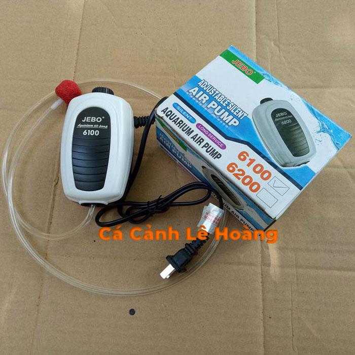 Máy Sủi Khí Oxi Bể Cá Cảnh, Hồ Cá Cảnh JEBO 6100 Có Chế Độ Điêìu Chỉnh Khí TẶNG NGAY 1M Dây Sủi + 1 Viên Sủi