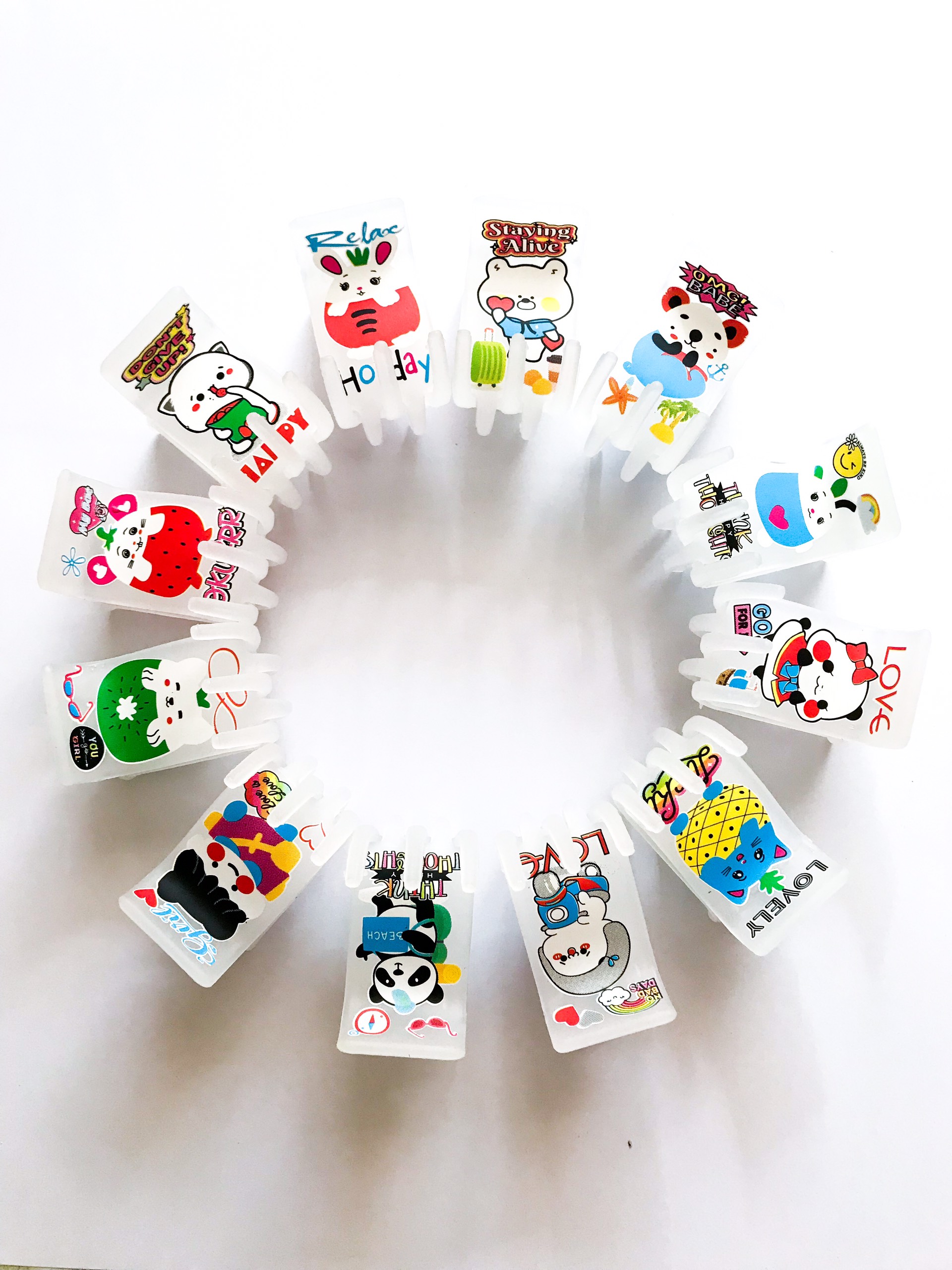 [FREESHIP + HOÀN TIỀN 50K] COMBO 5  Kẹp Càng Cua (Gấp Tóc) 5 Răng Nhựa Đục Siêu Bền In Hoạt Hình 3D Dễ Thương, HOT TREND PKHN0527
