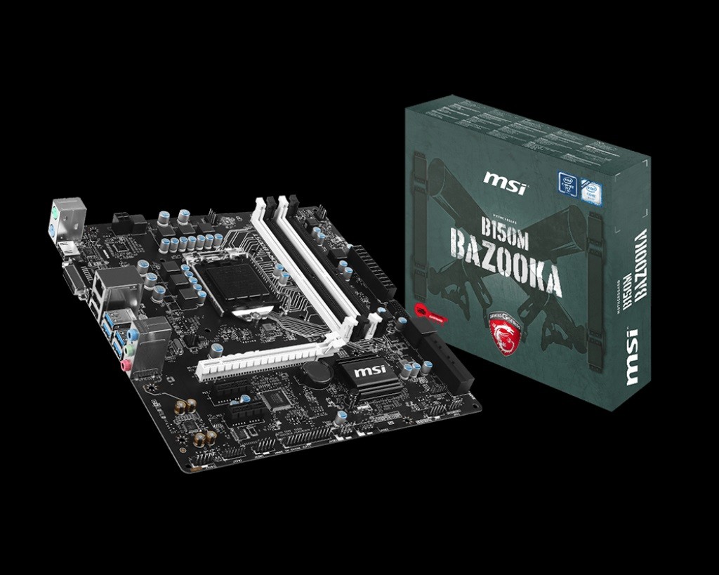 Mainboard msi b150m bazooka sk 1151v1 sử dụng cpu thế hệ 6+7