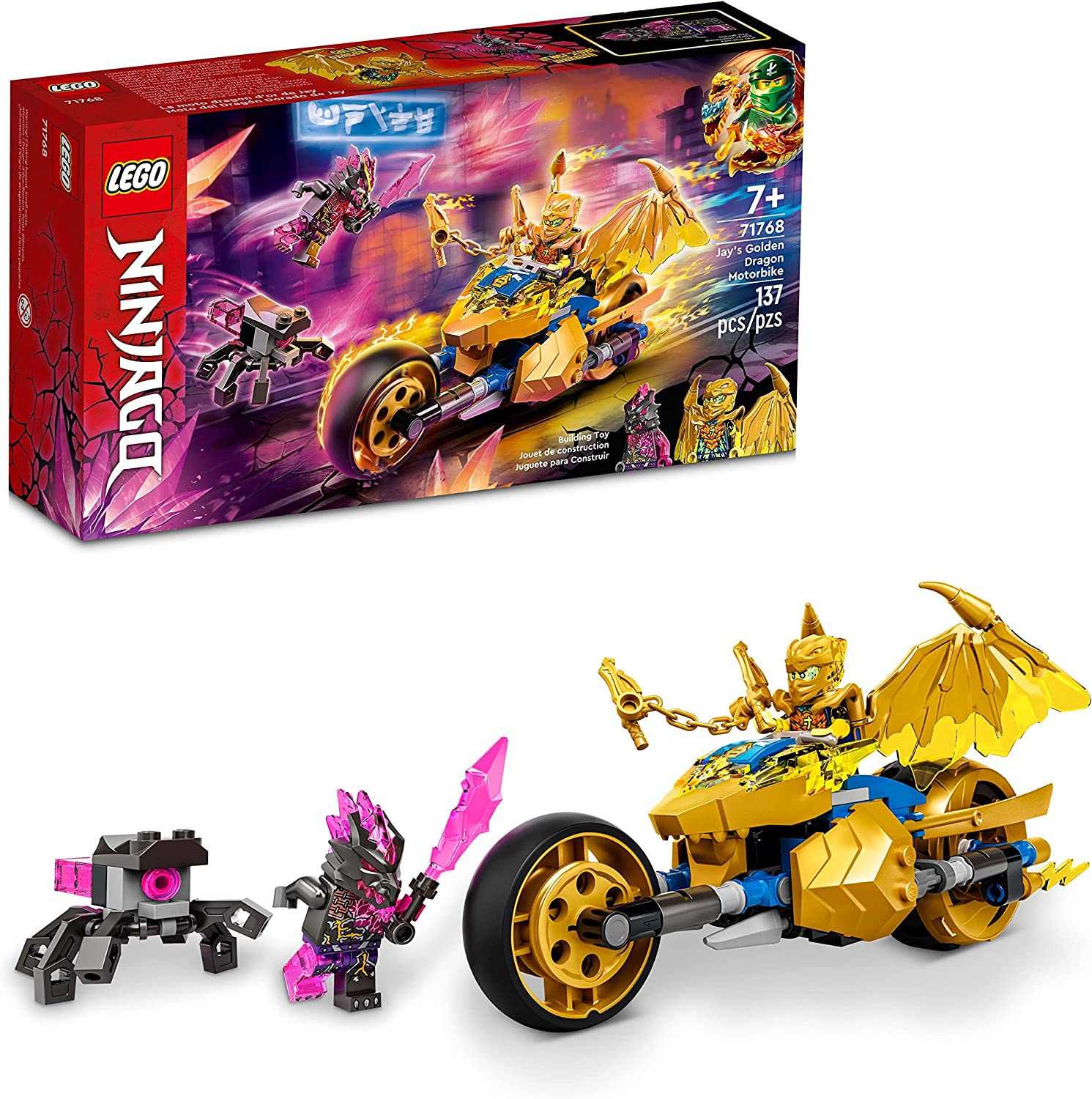 Lego ninjago - xe đua rồng vàng của jay - 71768 - đồ chơi lắp ráp lego playset cho trẻ em, tuổi 7+