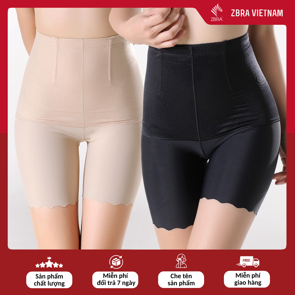 Quần gen cạp cao Combo 2 Quần đùi su đúc mặc trong váy phối ren hoa, gen bụng chống cuộn - ZQ6090