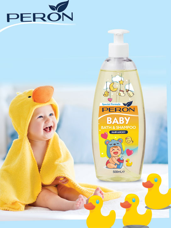 Sữa tắm gội toàn thân cho bé Peron Baby Bath & Shampoo 500ml {xuất xứ Thổ Nhĩ Kỳ} - QT Thu  Lan TL74 - giúp bé giảm rôm sảy, mụn sữa