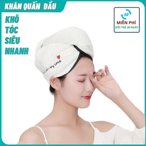 Khăn Quấn Đầu Làm Khô Tóc Siêu Nhanh   Khăn Quấn Tóc    Ủ Tóc    Mũ Trùm Đầu Mềm Mịn    Siêu Thấm Hút   Hàng Hot [ ĐẢM BẢO CHẤT LƯỢNG TỐT ]