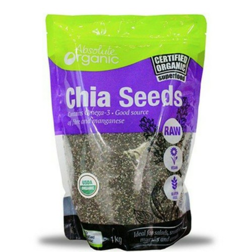 Hạt Chia Seeds Tím Absotute Organic Úc túi 1kg