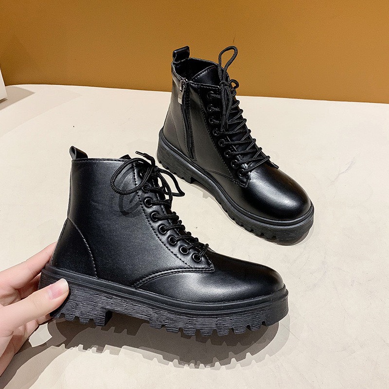 giày boot  nữ/ giày boot ulzzang chất da mềm đế 5cm-Bốt thời trang hottrend 2022