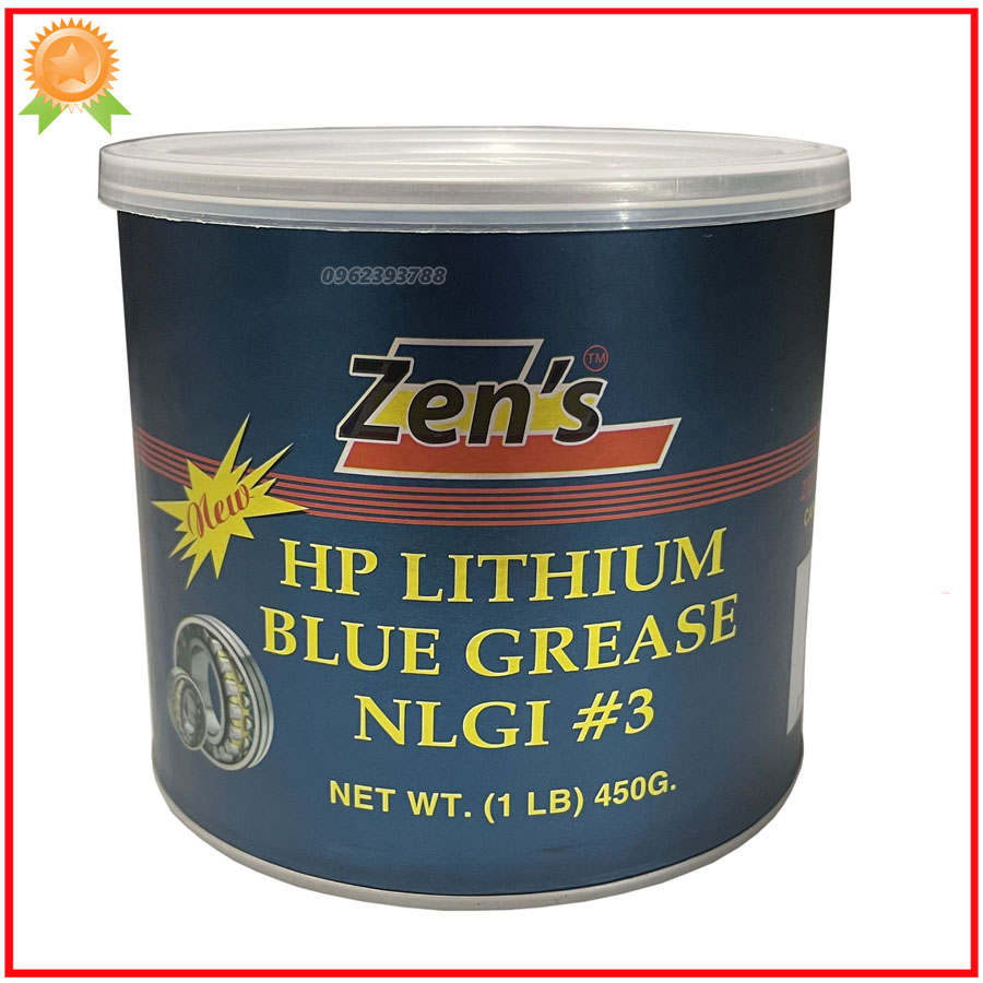 Mỡ bò chịu nhiệt bôi trơn đa năng Zen's HP Lithium Blue Grease #3 450g