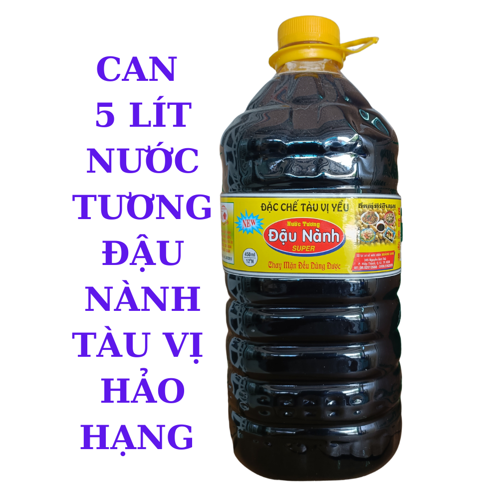 Can 5 lít, Nước tương đậu nành LONG PHỤNG đặc chế tàu vị yếu thơm ngon an toàn