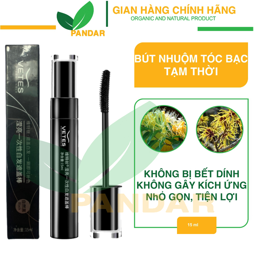 Bút nhuộm tóc bạc tạm thời, tiện lợi, lên màu nhanh, 15ml, PANDAR