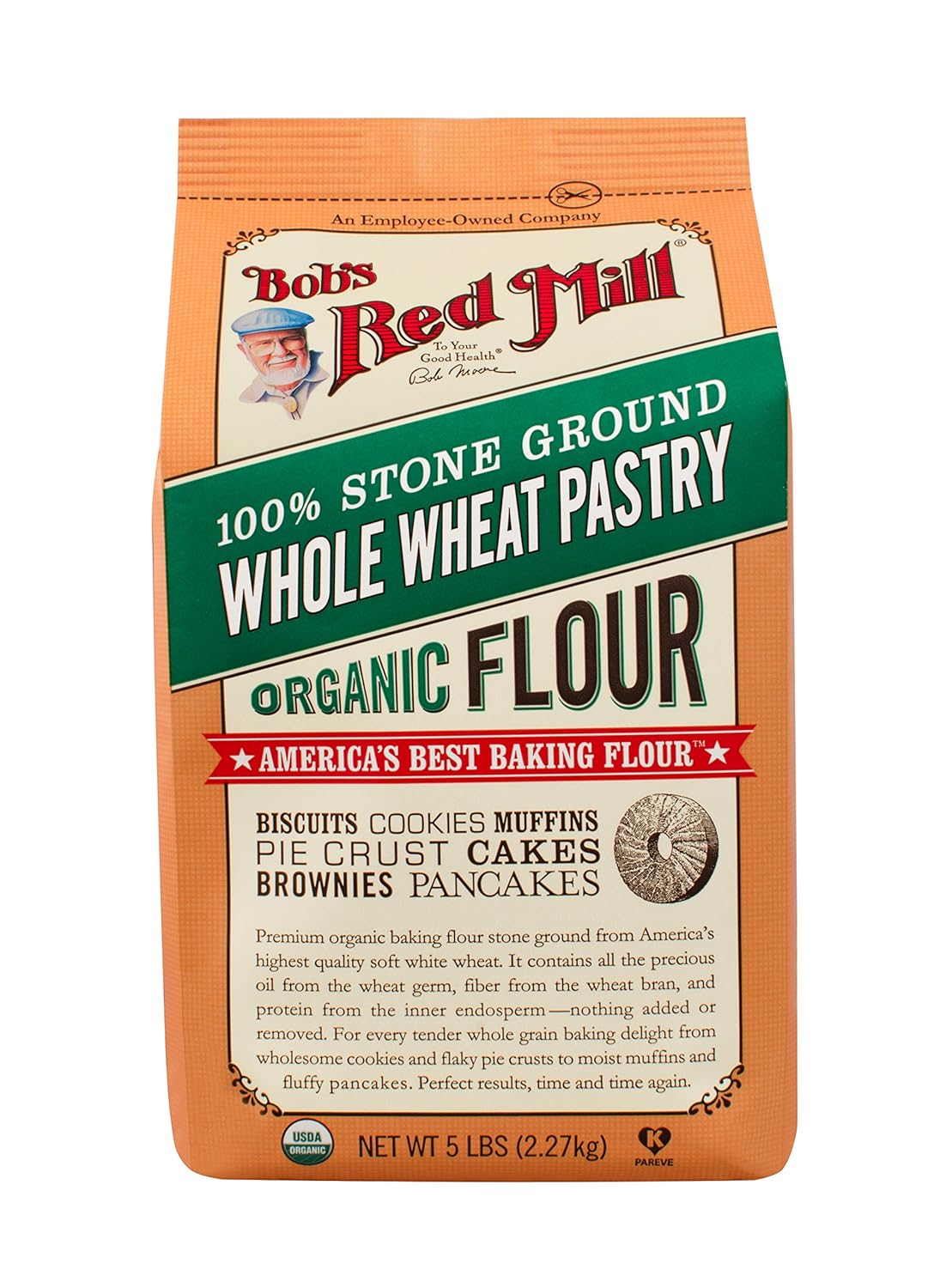 Bột mì nguyên cám lúa mì mềm - bob's red mill - 2.27kg
