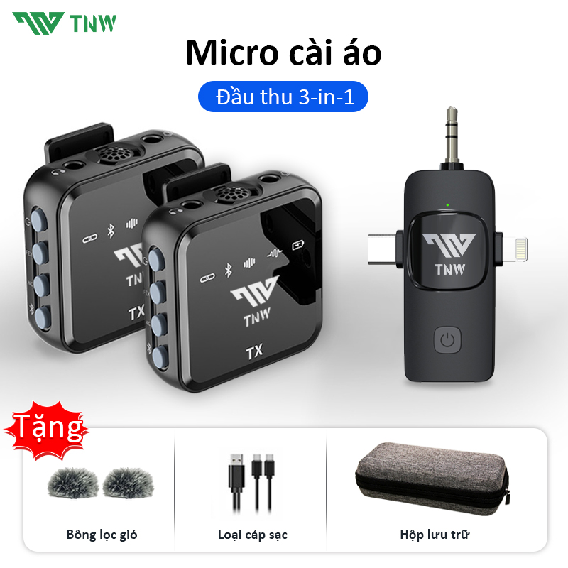 TNW N12/N13 Mic Thu âm Không Dây Mini Khử Tiếng Ồn Dùng Cho Hội Nghị Micro Không Dây Cài Áo ThuÂm
