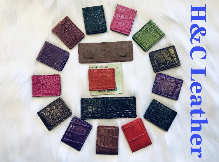 [Ảnh thật] Hít nam châm kẹp tiền da cá sấu thật 100%