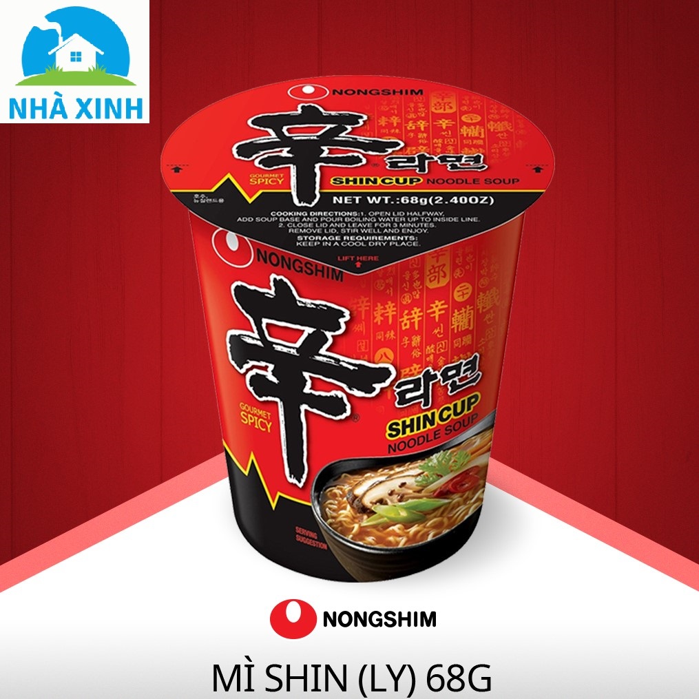 Combo 2 ly - mì ly shin ramyun 68g
