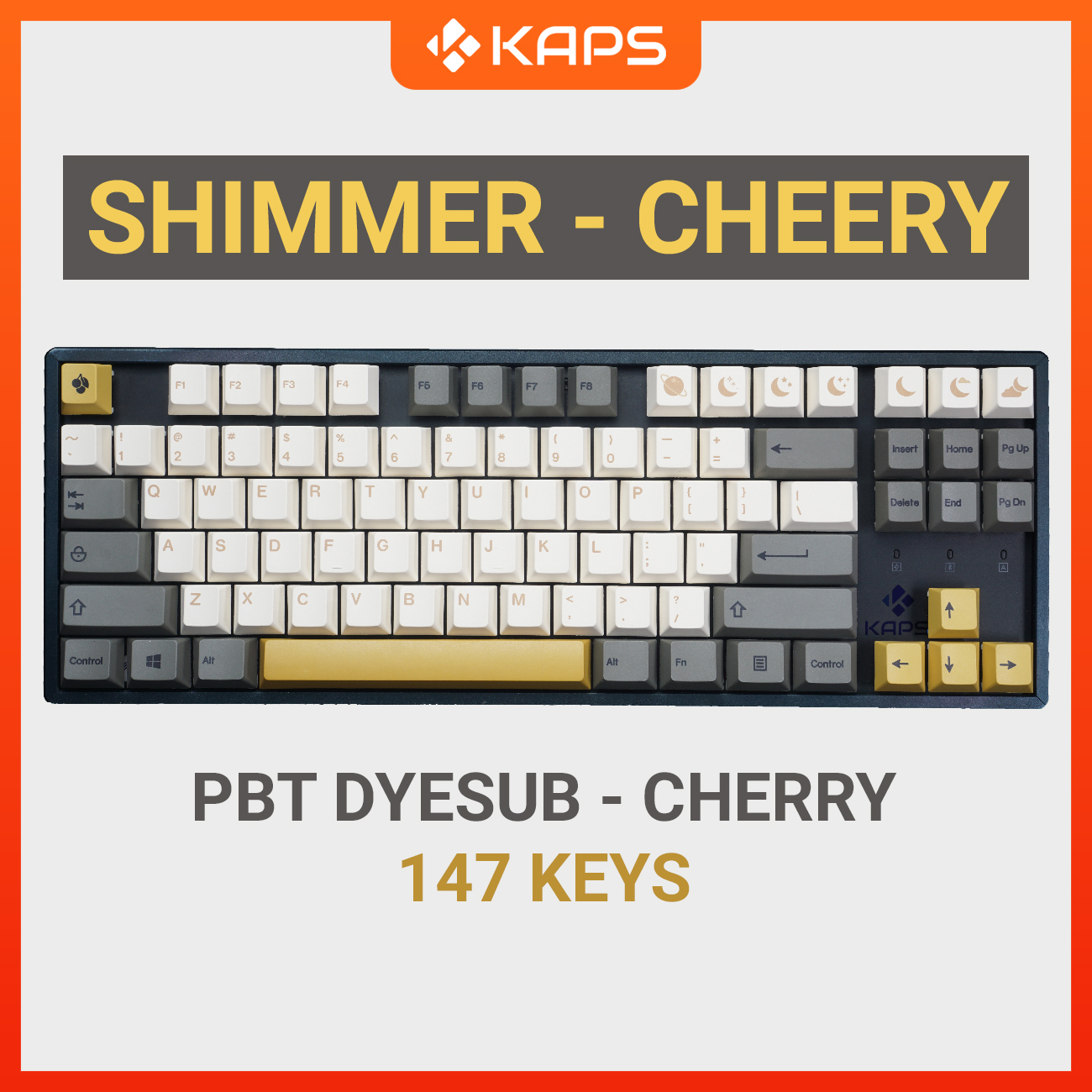 Keycap Shimmer PBT profile Cherry om in dyesub 147 nút cho bàn phím cơ layout 108/104/98/87/84/75/68/64/61