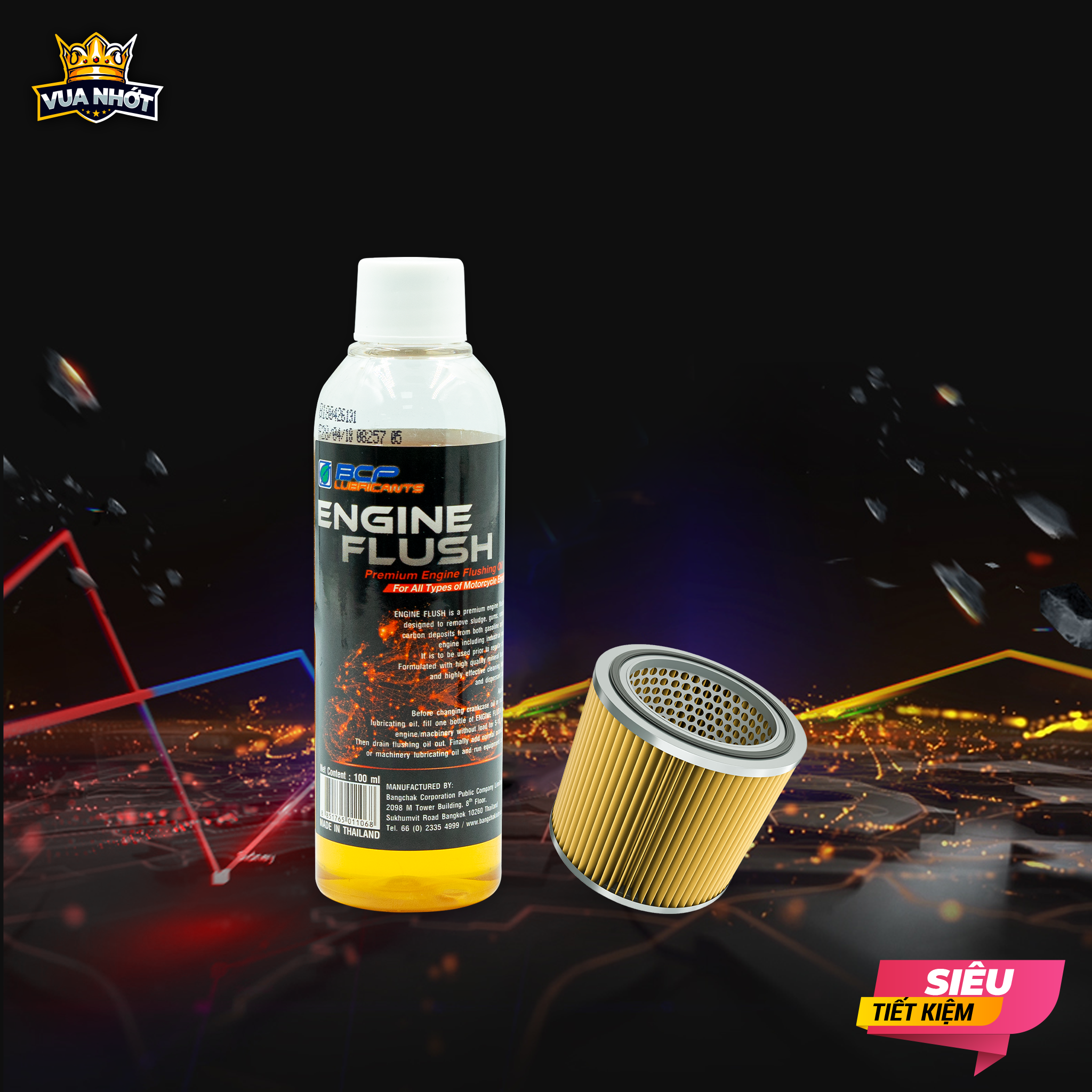 [HCM] Combo 1 Chai dung dịch vệ sinh động cơ (súc máy) BCP Engine Flush 100ML nhập khẩu Thái Lan + 1 Lọc nhớt xe máy Yamaha