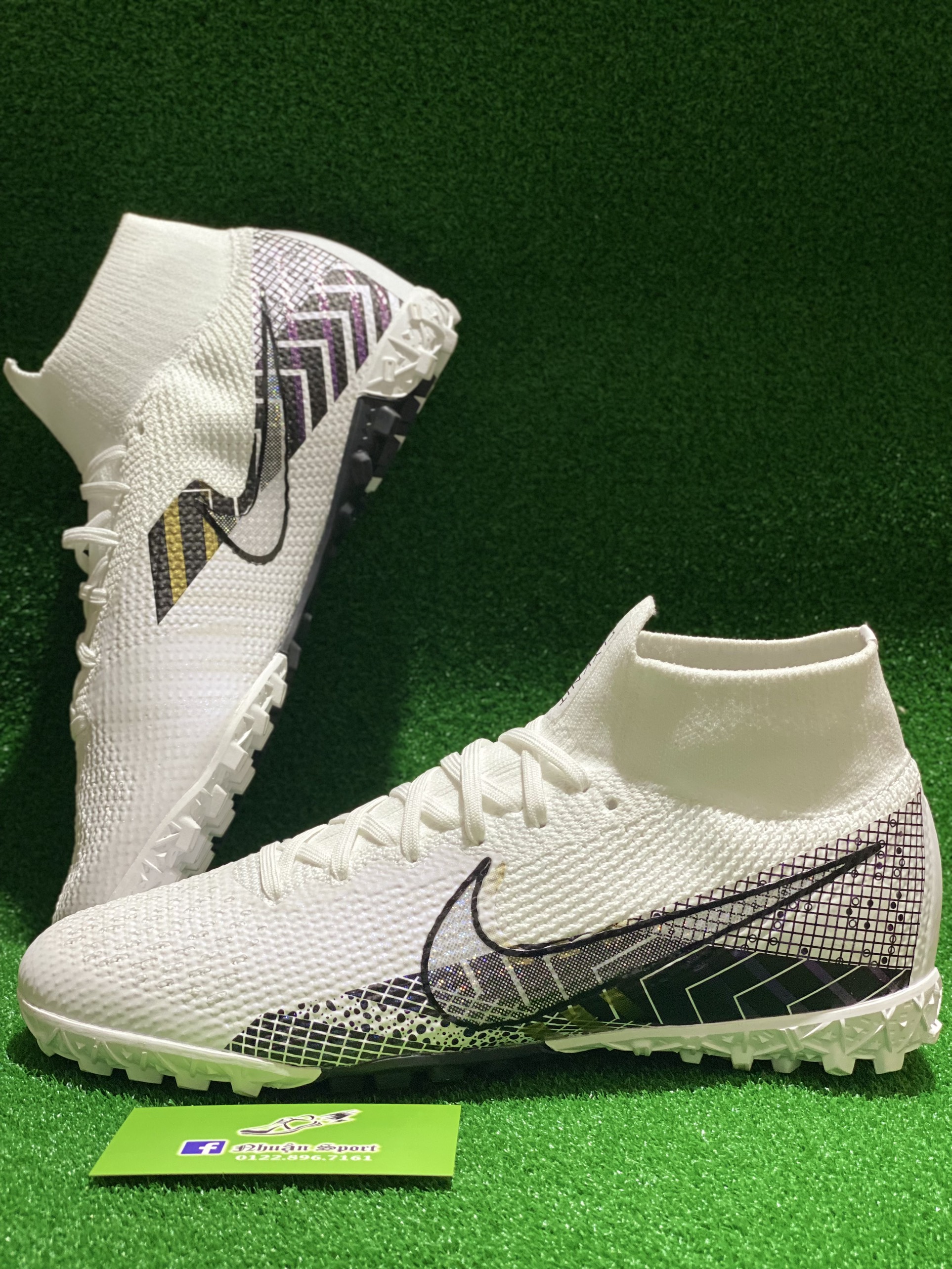Giày bóng đá nam mercurial superfly 7 elite - giày đá bóng sân cỏ nhân tạo cổ thun đế tf