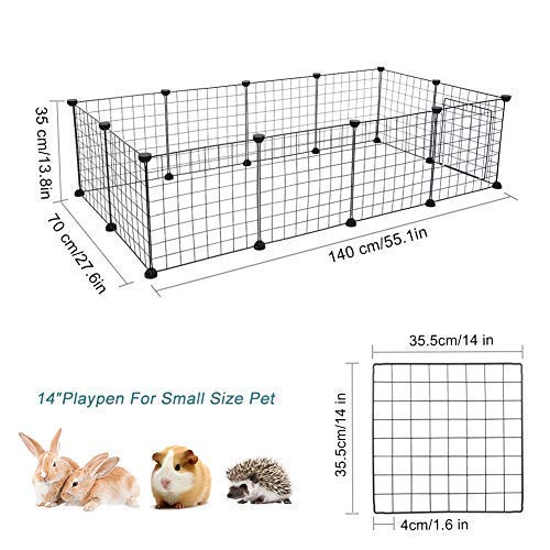 CHUỒNG QUÂY LẮP RÁP ĐA NĂNG THÂN THIỆN CHO CHÓ MÈO GỒM 12 LƯỚI SẮT SƠN TĨNH ĐIỆN MÀU ĐEN KÍCH THƯỚC 105 X 70 X 35CM