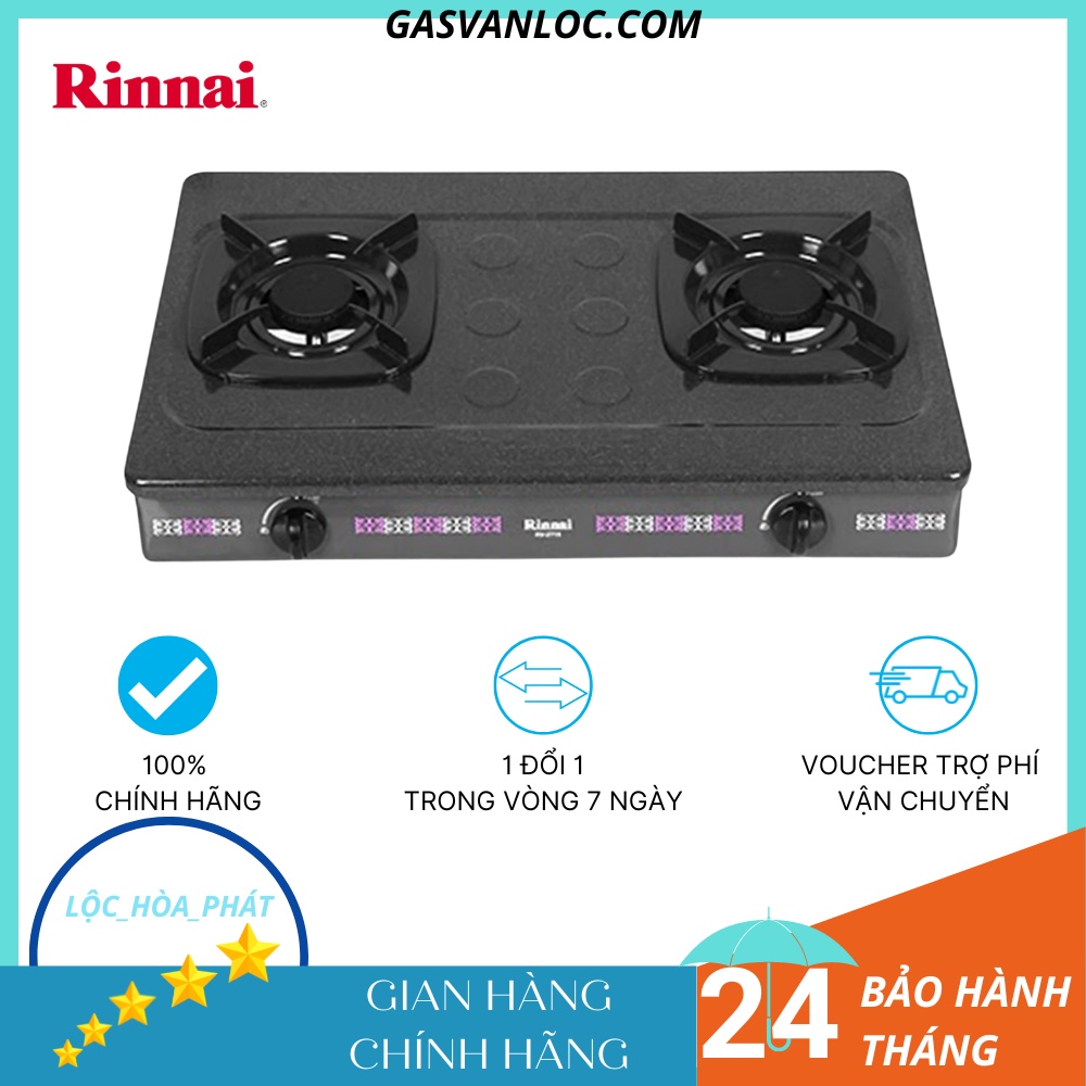 Bếp ga đôi rinnai rv-2715 - ngọn lửa xanh - tiết kiệm gas - hàng chính hãng