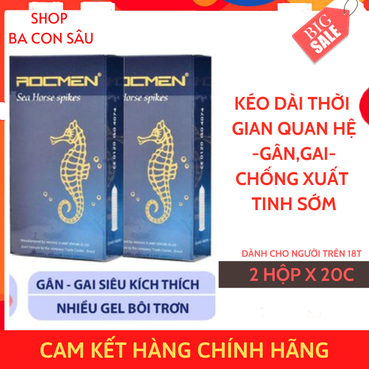 Combo 2 hộp bao cao su Rocmen xanh 24 cái- tặng 1 gel bôi trơn