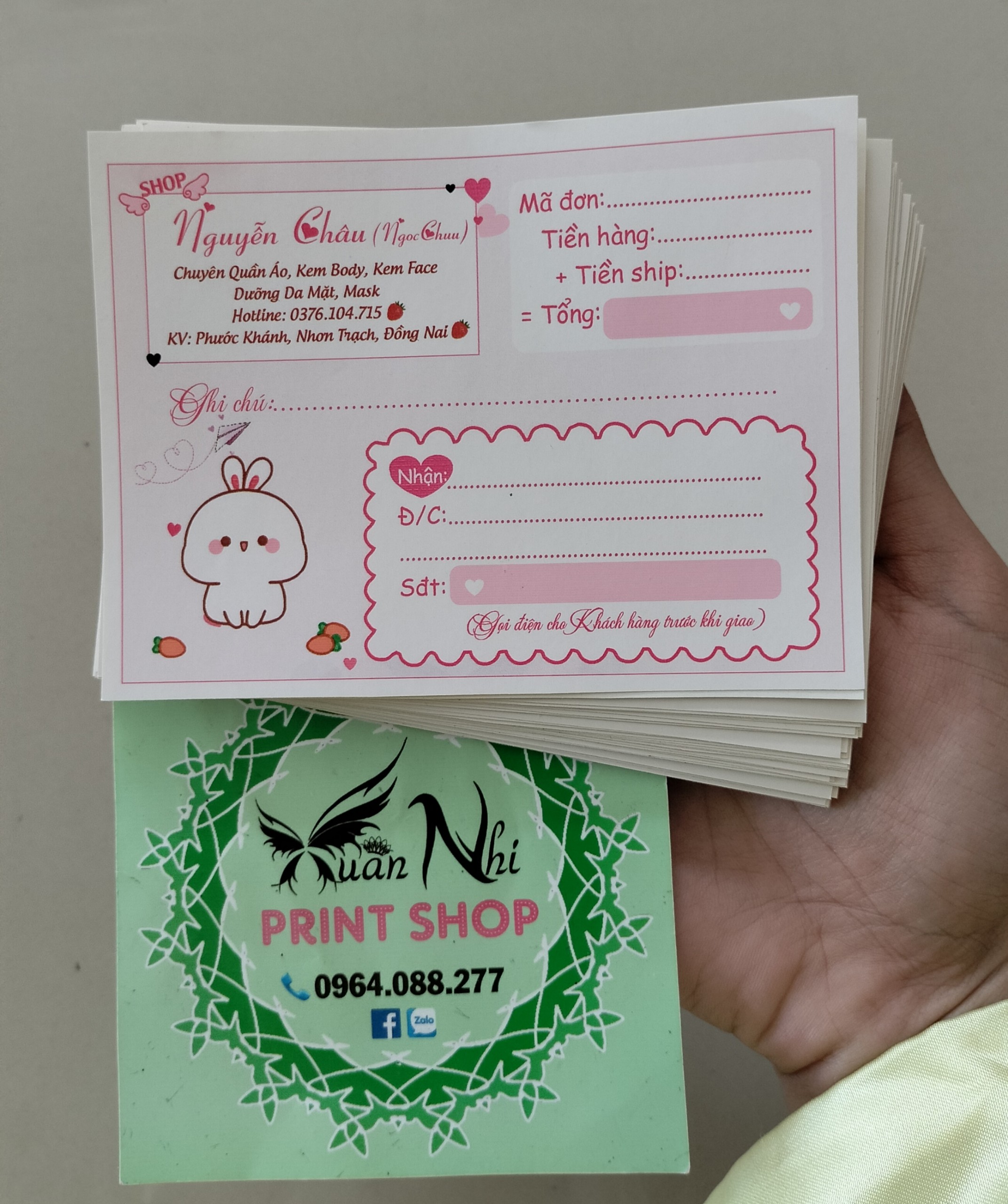 Combo 50 Phiếu Giao Hàng Có Keo Dán Sẵn Thiết Kế Riêng Theo Yêu Cầu