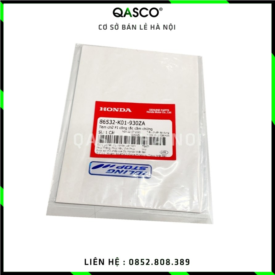 Tem HONDA SH 125 / 150 chữ FI IDLING STOP cho nhiều dòng xe (86532K01930ZA) QASCO