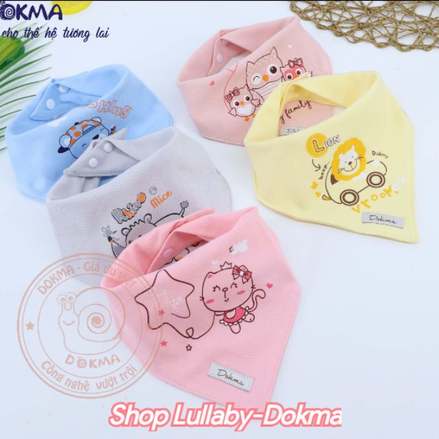 Khăn yếm tam giác cotton Dokma in hình siêu xinh