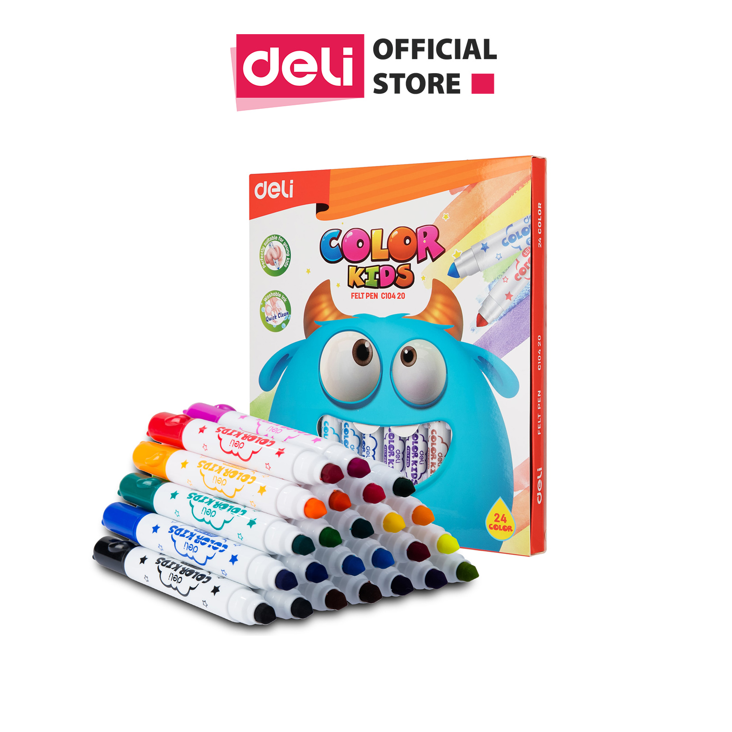 Bút màu nước deli - 24 màu - 1 vỉ - ec10420