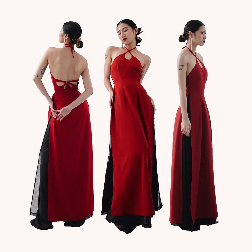 Áo dài cách tân cổ yếm [có kèm quần] ONONMADE Chu Nhạn - Áo dài |  ThờiTrangNữ.vn