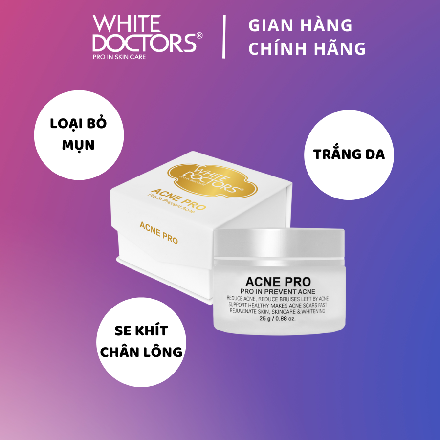 Kem ngừa mụn ngừa sẹo thâm White Doctors Acne Pro 25g