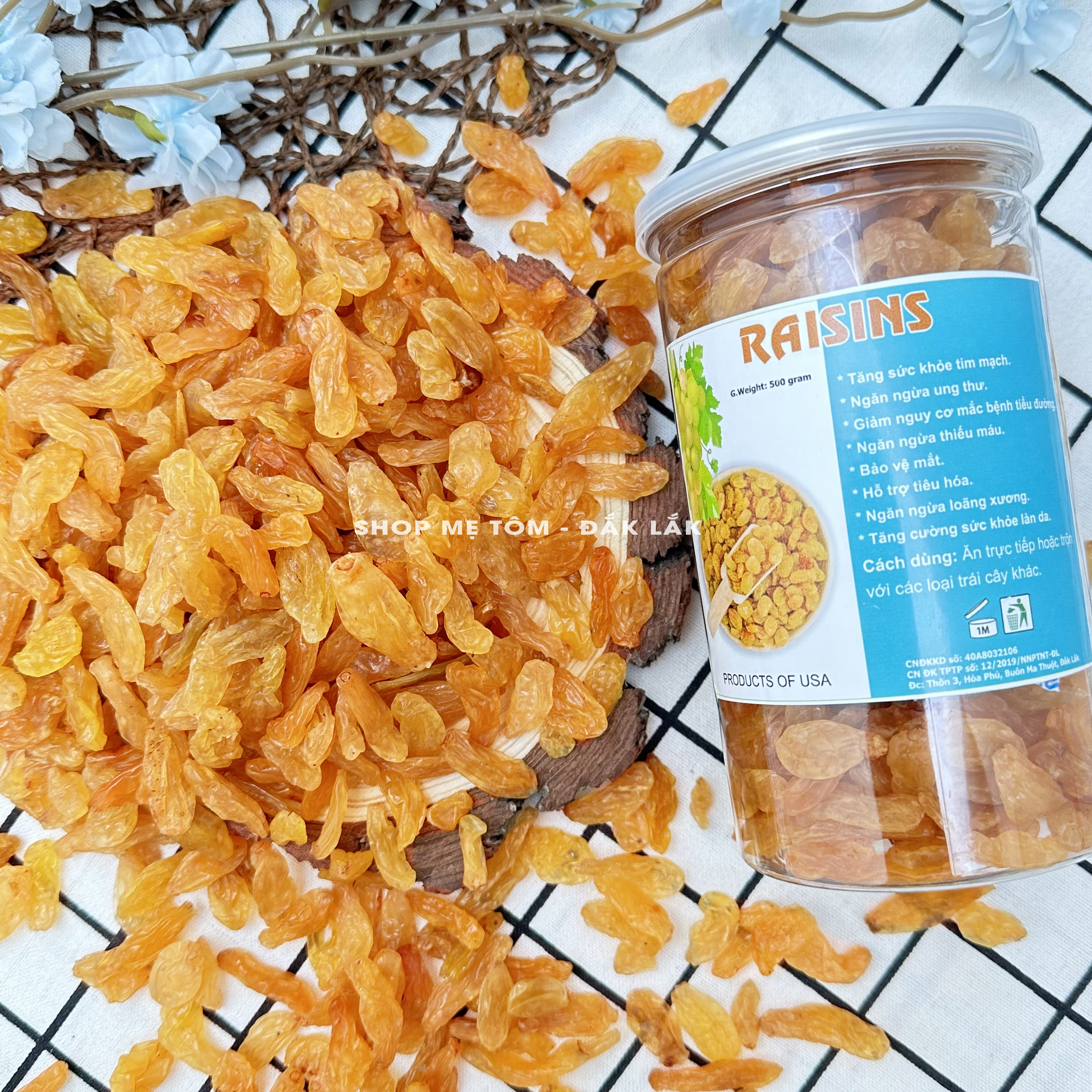 [500Gr] NHO VÀNG NHẬP KHẨU MỸ - LƯU Ý NHO CÓ MÙI NỒNG (ĂN KÈM GRANOLA, HẠNH NHÂN, HẠT ĐIỀU MACCA) shop vothithu90