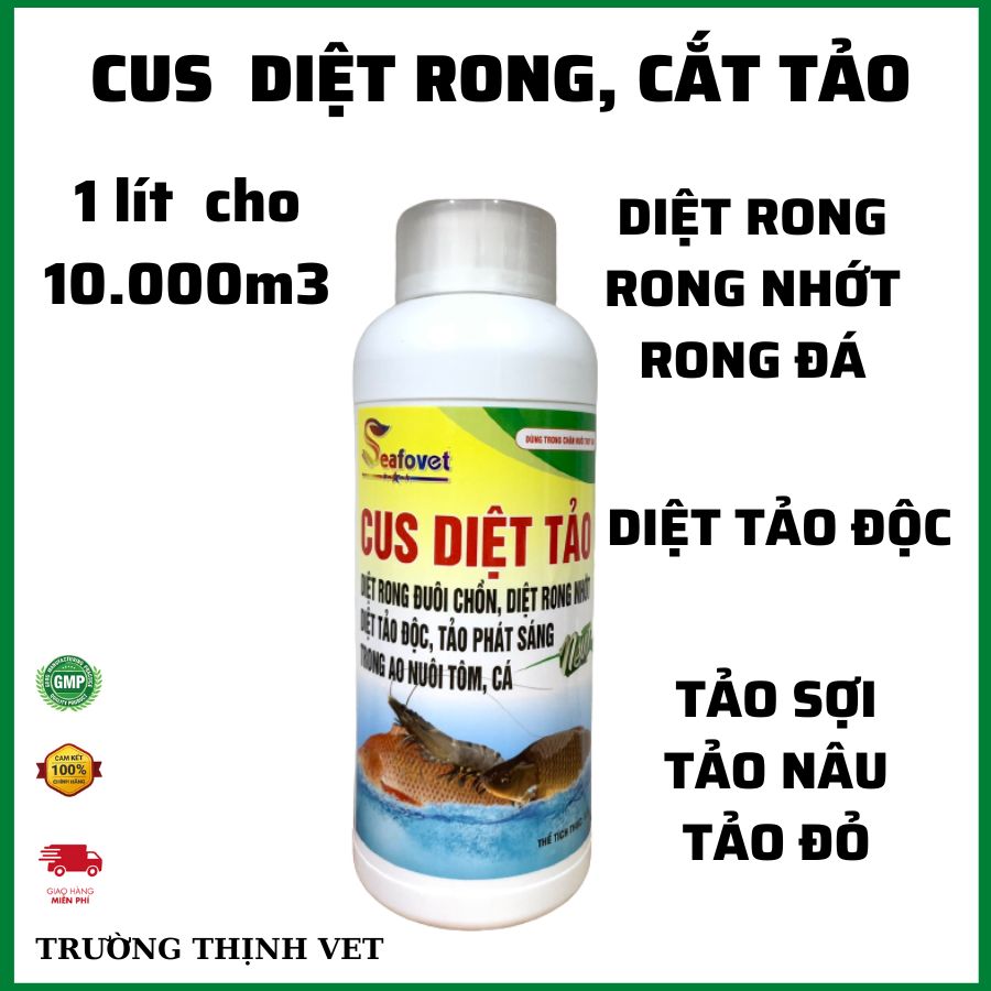  CUS diệt tảo diệt rong chai 1 lít cho 10.000m3. Thú y Trường Thịnh 