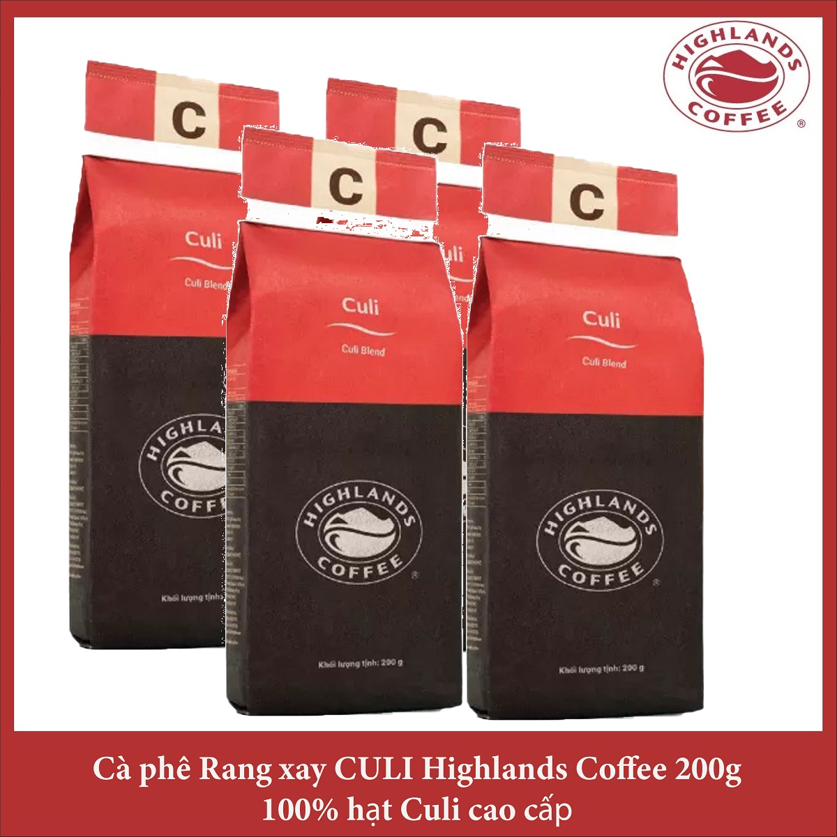Mua 3 gói tặng 1 gói Cà phê Rang xay Culi Highlands coffee 200g