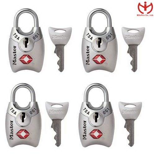 Khóa vali tsa master lock 4689 eurq - ngang 25mm - bộ 4 ổ khóa cùng màu - msoft