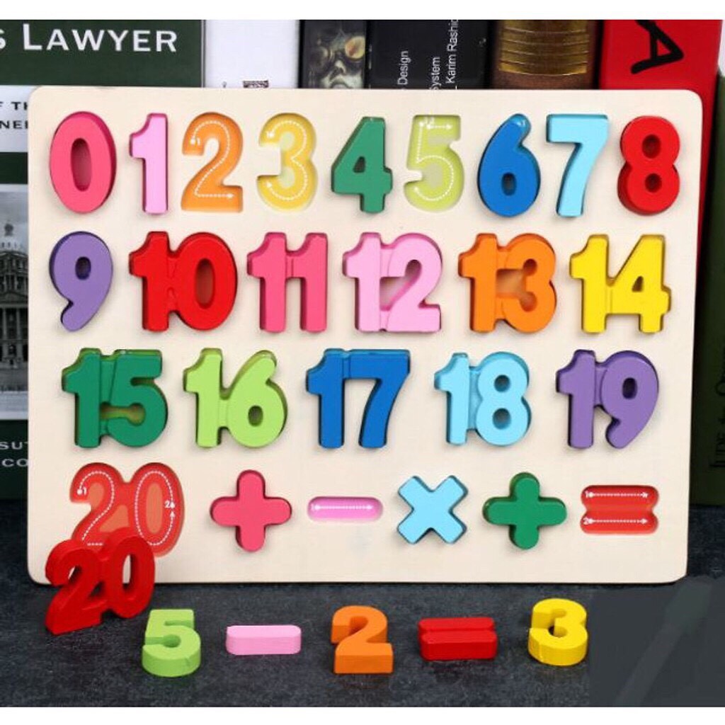 Bảng Gỗ Số Nổi Thông Minh Cho Bé Học Toán - Bảng 20 Số Và Phép Tính Nổi Bằng Gỗ