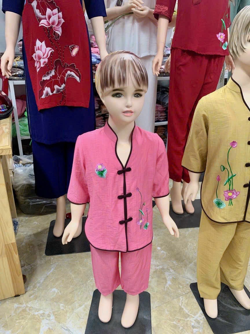 Đồ lam đi chùa - mẫu sẫm tàu bé gai vãi tơ