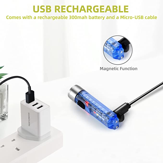Đèn pin led mini t011 siêu sáng chống nước đa chức năng sạc usb tiện dụng