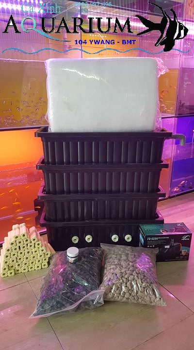 Combo trọn bộ lọc Baki cho hồ xi măng từ 1-2 khối cả máy loại tốt