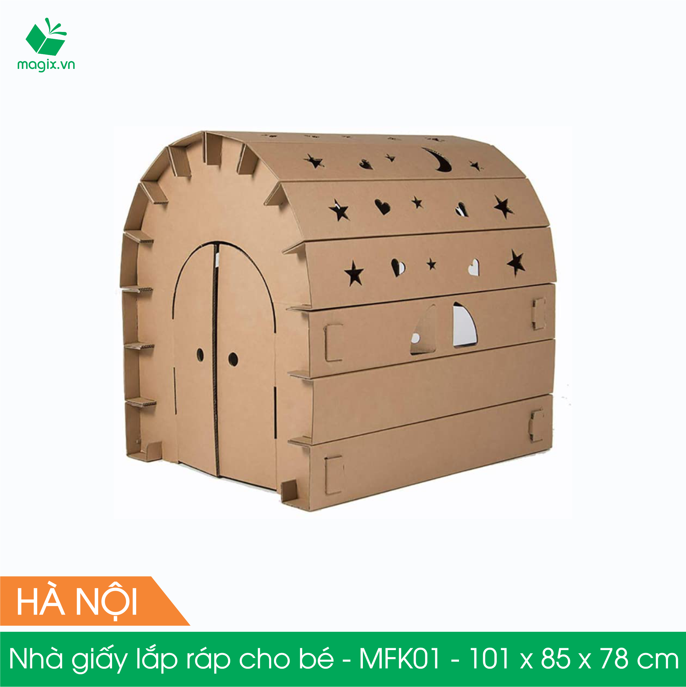 MFK01 - 100x84x78 cm - Nhà giấy carton lắp ráp cho bé