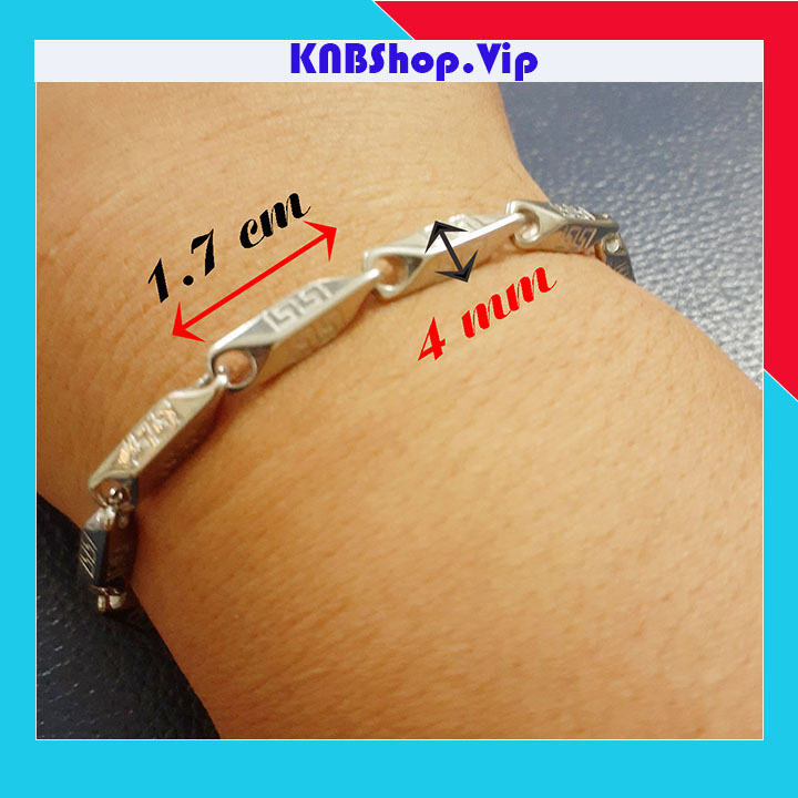 Lắc tay inox hỏa tiễn 4mm chạm vạn lí trường thành đẹp, không đen, không gỉ - Chọn size theo yêu cầu