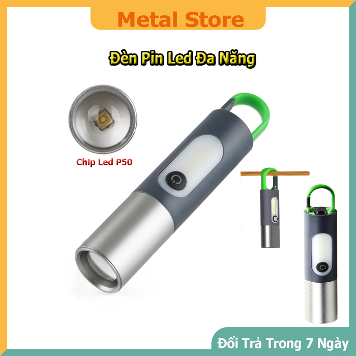 Đèn pin led đa năng xst-836 metal store đèn cắm trại