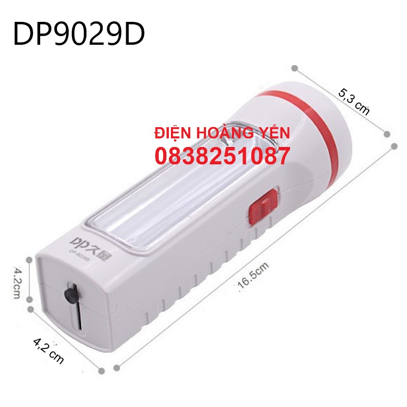 Đèn pin led sạc cầm tay 2 chế độ sáng dp 9029d