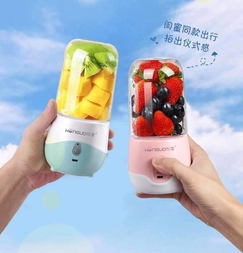 Máy xay sinh tố mini, Máy xay hoa quả - Xay sinh tố đa năng Honguo dung tích 300ml, Máy xay sinh tố mini cầm tay công suất 35W - May xay sinh to gia re - Máy xay đa năng