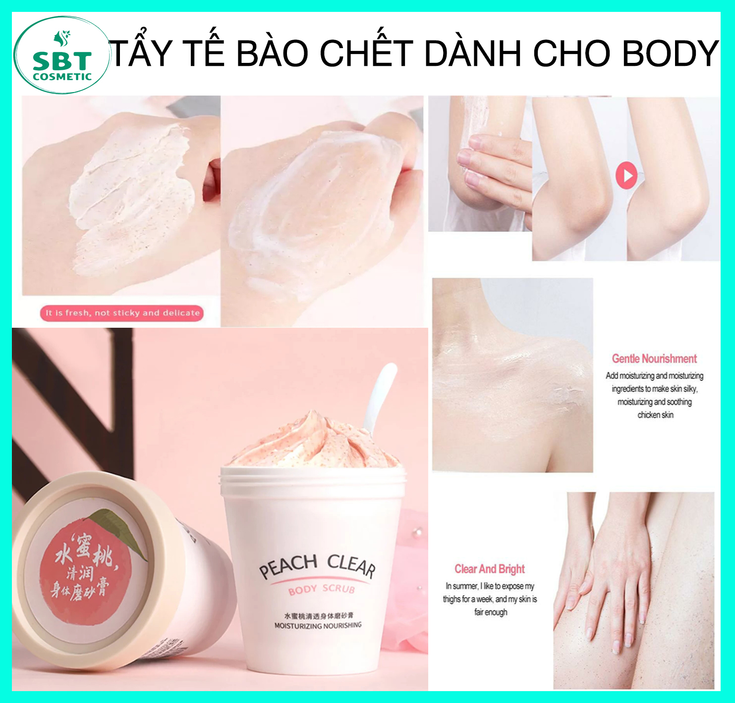 [HCM][HƯƠNG ĐÀO] Tẩy Tế Bào Chết Body Đào Heyxi Peach Clear Body Scrub 200ML - Giúp Mịn Da Trắng Da Giữ Ẩm