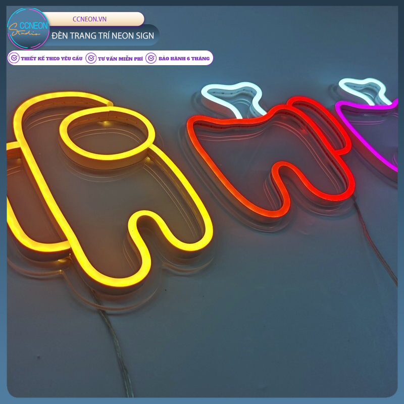 Đèn trang trí phòng led neon sign among us