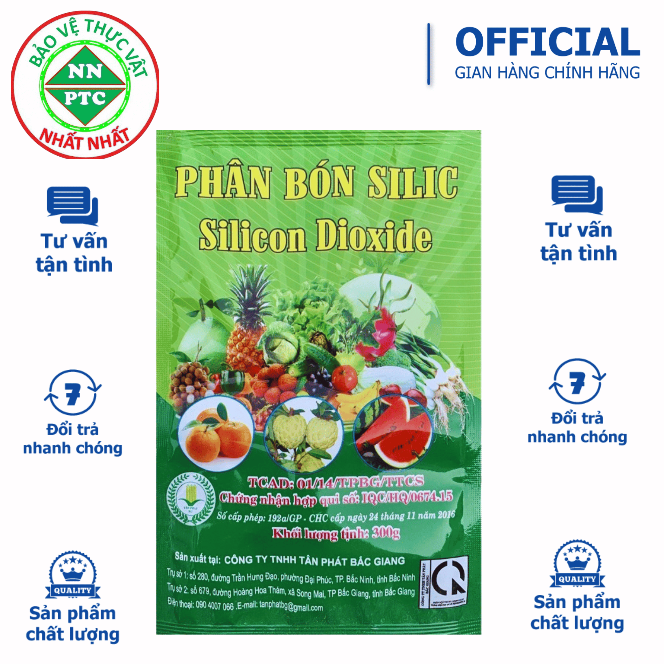 Phân Bón Trung Lượng  [ phân bón - phân bón lá - phân bón hữu cơ ] Silic Silicon Dioxide