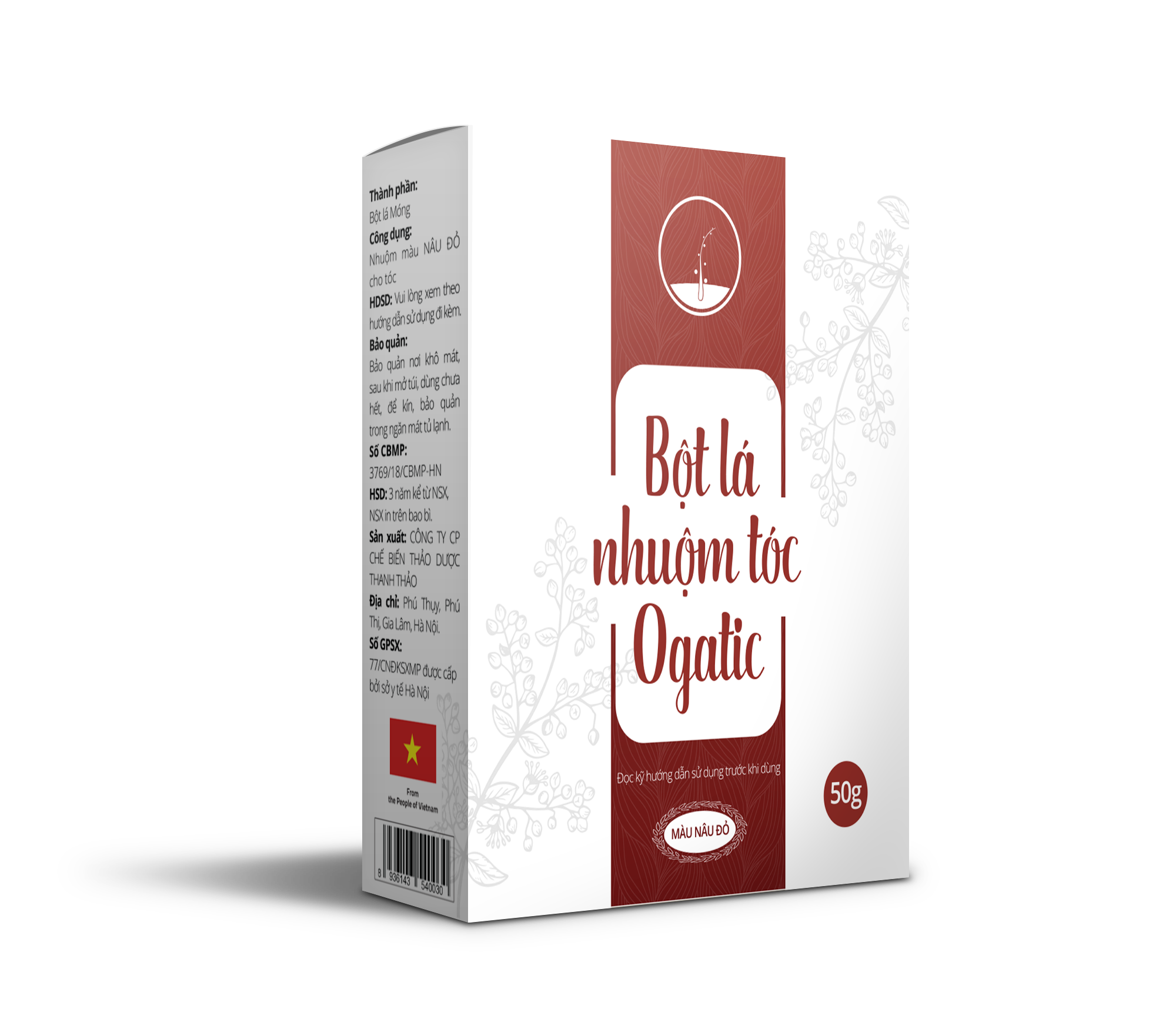 BỘT LÁ NHUỘM TÓC PHỦ BẠC Thuốc nhuộm tóc OGATIC