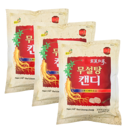 [HCM]Combo 3 gói kẹo hồng sâm không đường Hàn Quốc 500g